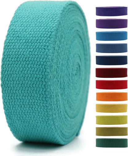 2" &amp; 1.5'' &amp; 1" Cotton Webbing - 5 Yards - 50+ Colors -100% Natural Cotton - Turkish Woven - Heavy 1 Inch 1.5 Inch 2 Inch Canvas Webbing for Sewing Straps Bags Climbing Indoors Craft DIY 11275…