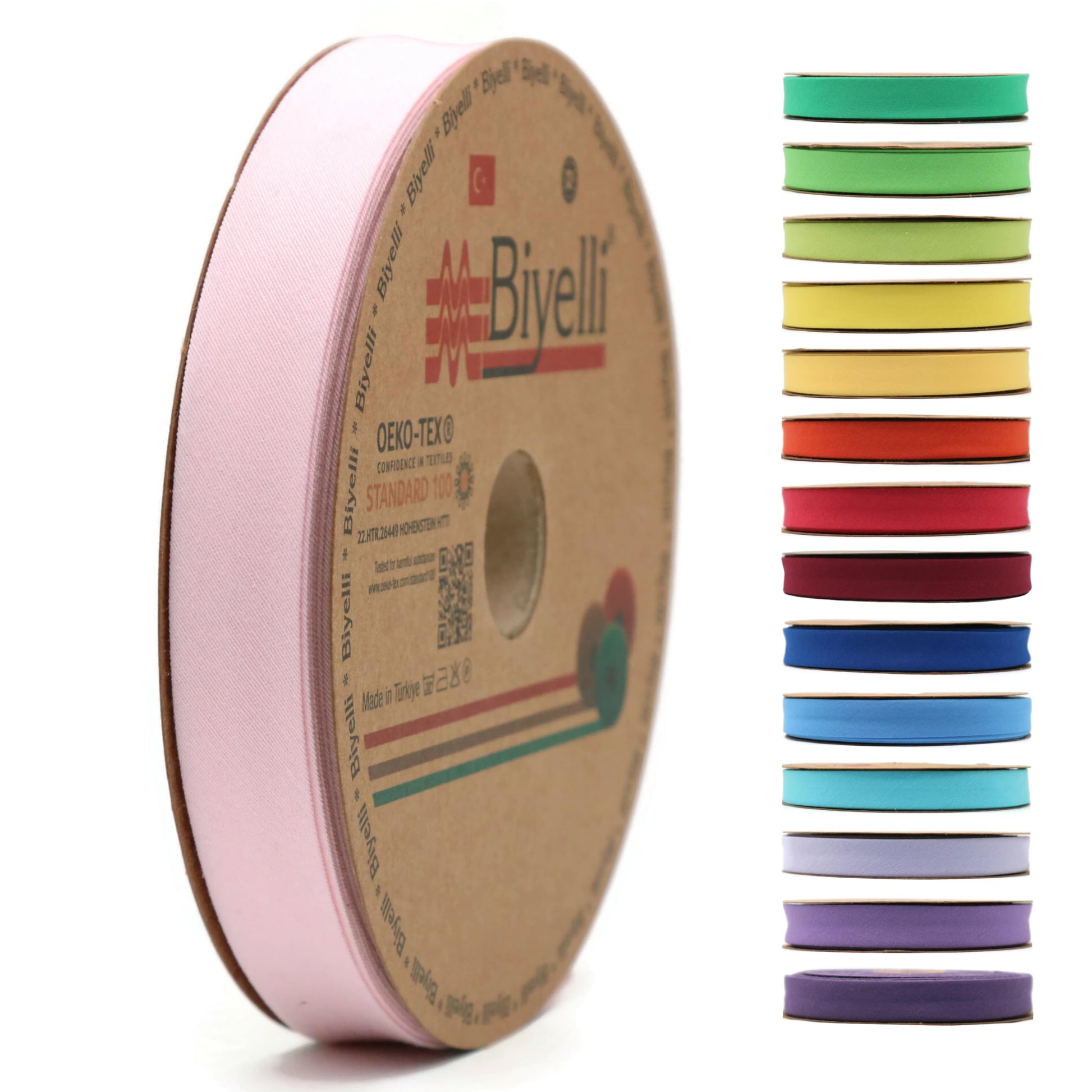 Cotton Fold Bias Tape - 3/4 Inches (20mm) Wide - 27 Yards - 65+ Colors - Single Fold Cotton Fold Bias Binding Tape for Sewing Clothing DIY (17. Carnation) D17