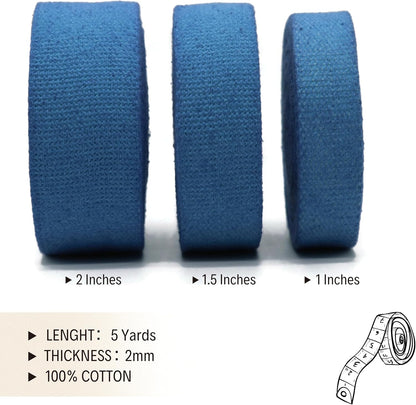 Cotton Webbing 2" & 1.5'' & 1" - 5 Yards - 50+ Colors -%100 Natural Cotton - Turkish Woven - Heavy 1 Inch 1.5 Inch 2 Inch Canvas Webbing for Sewing Straps Bags Climbing Indoors Craft DIY 11385…