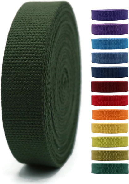 Cotton Webbing 2" &amp; 1.5'' &amp; 1" - 5 Yards - 50+ Colors -100% Natural Cotton - Turkish Woven - Heavy Duty 1 Inch 1.5 Inch 2 Inch Canvas Webbing for Sewing Straps Bags Climbing Indoors Craft DIY 11325…