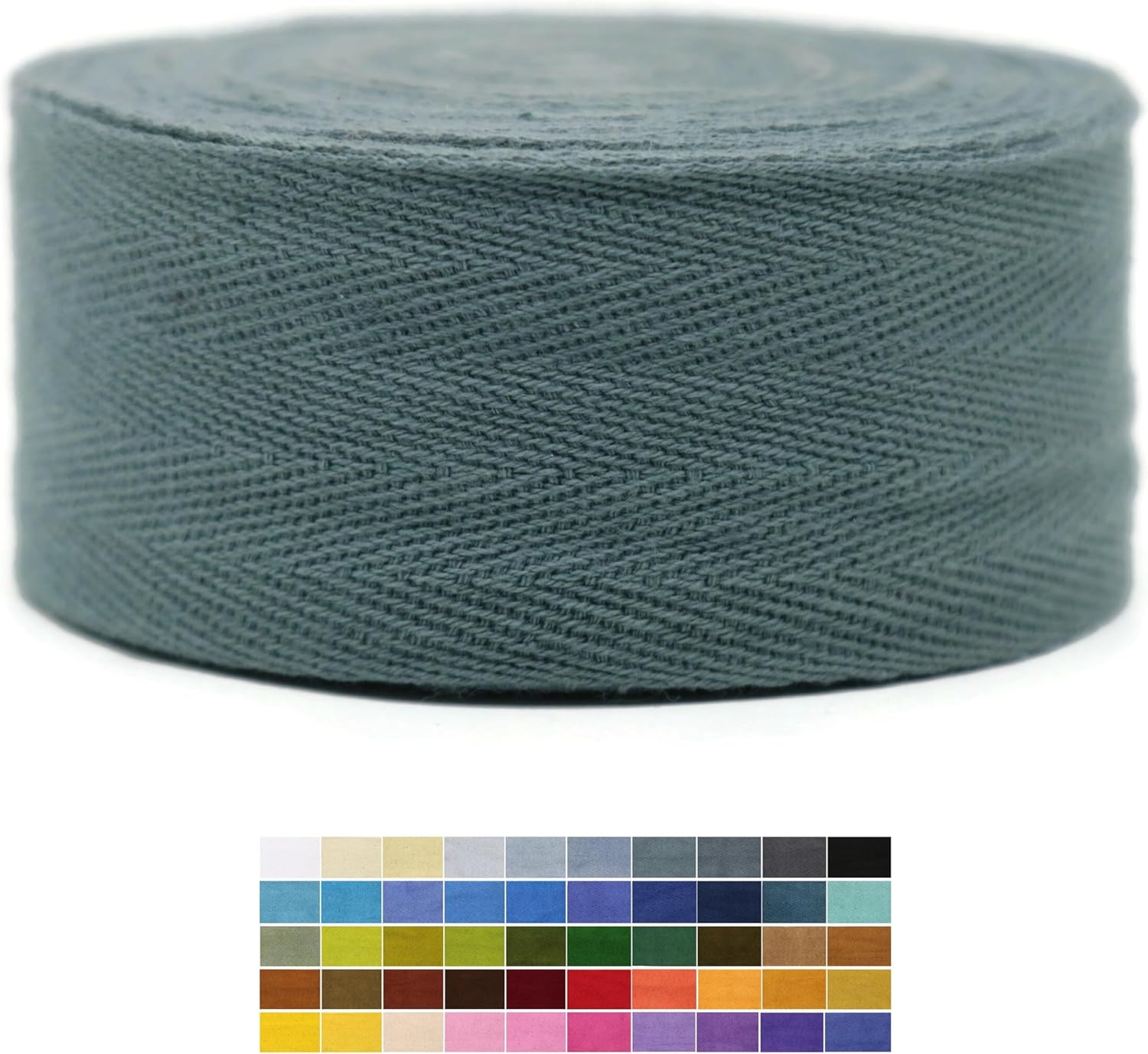 2" & 1.5" & 1.18'' & 1" Cotton Twill Tape - 10 Yards - 50+ Colors -%100 Natural Cotton 1 Inch 1.5 Inch 2 Inch Herringbone Bias Binding Cotton Tape Trim for Sewing Wrapping Craft DIY 10555(LavaGray)…