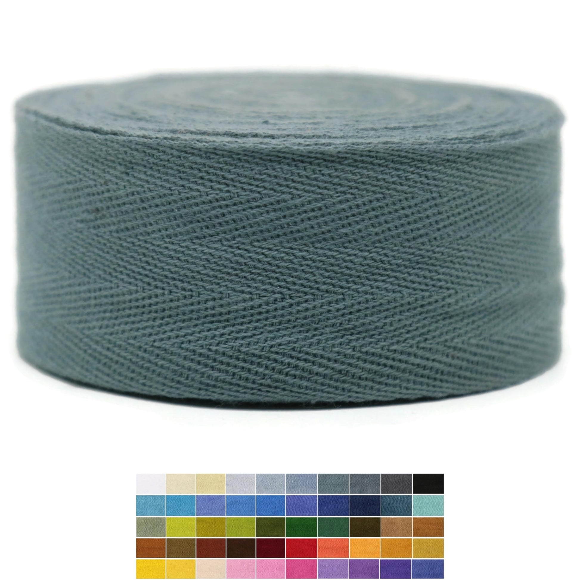 2" & 1.5" & 1.18'' & 1" Cotton Twill Tape - 10 Yards - 50+ Colors -%100 Natural Cotton 1 Inch 1.5 Inch 2 Inch Herringbone Bias Binding Cotton Tape Trim for Sewing Wrapping Craft DIY 10544 (Oslo Gray)…