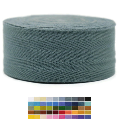 Cotton Twill Tape 2" & 1.5" & 1" - 10 Yards - 50+ Colors -%100 Natural Cotton 1 Inch 1.5 Inch 2 Inch Herringbone Bias Binding Cotton Tape Trim for Sewing Wrapping Craft DIY Navy Blue 10425
