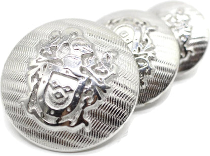 Silver Metal Shank Buttons - 12 Pcs - 3 Size Options - Luxury Knight of Kingdom Round Metal Shank Buttons for Men Women Blazer Coat Uniform Shirt Suit and Jacket Sewing Craft DIY N6801