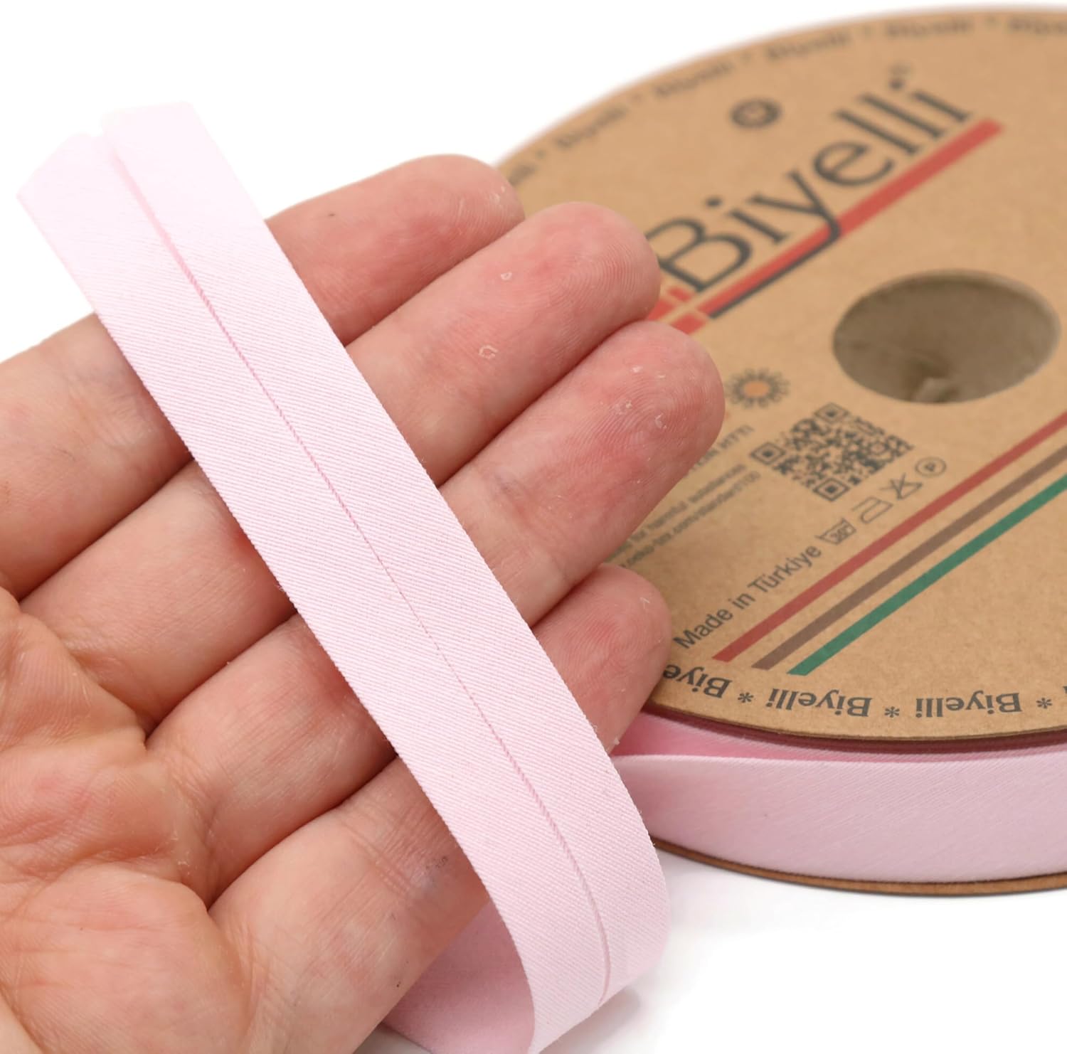 Cotton Fold Bias Tape - 3/4 Inches (20mm) Wide - 27 Yards - 65+ Colors - Single Fold Cotton Fold Bias Binding Tape for Sewing Clothing DIY (44. Blush Pink) D44