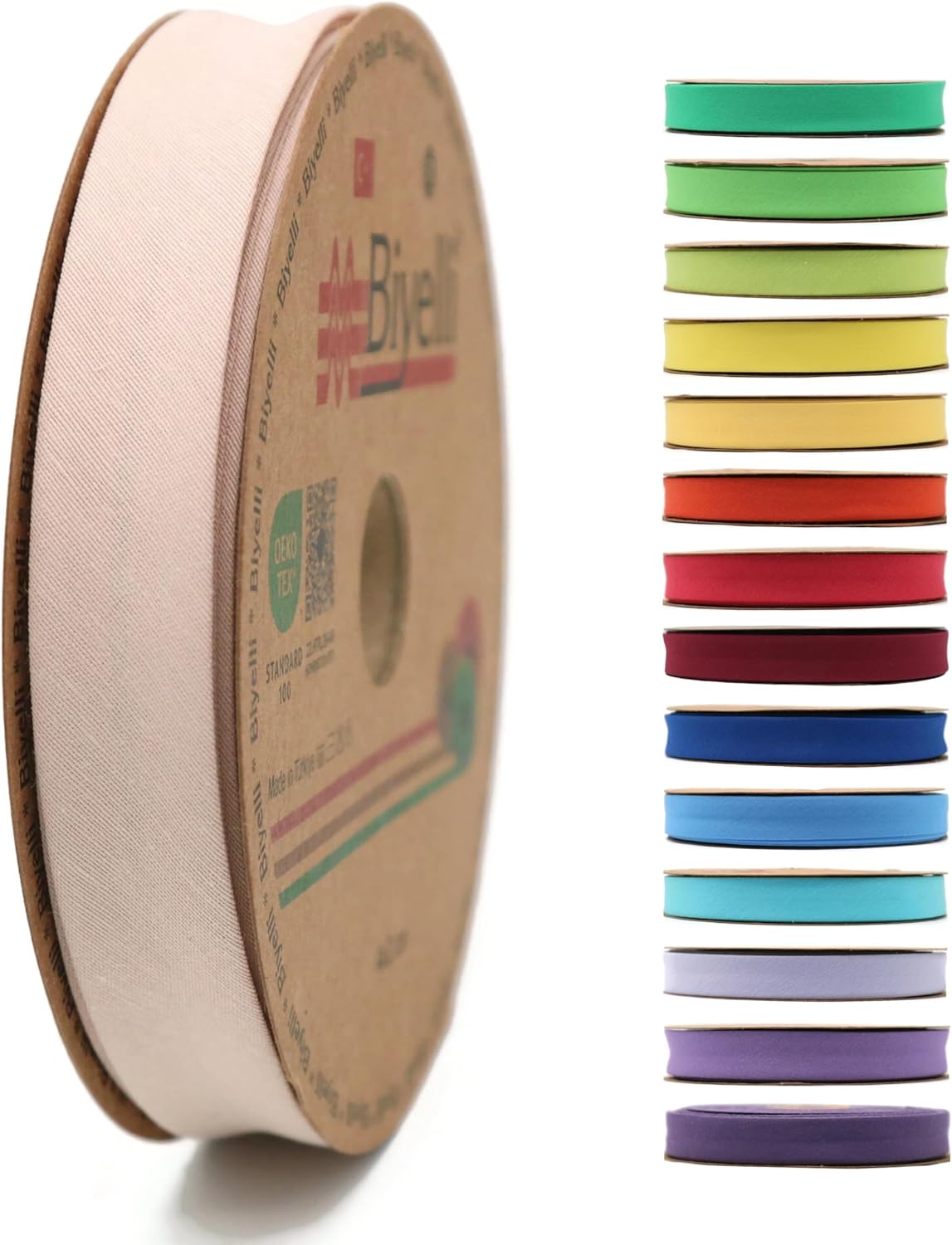 Cotton Fold Bias Tape - 3/4 Inches (20mm) Wide - 27 Yards - 65+ Colors - Single Fold Cotton Fold Bias Binding Tape for Sewing Clothing DIY (30. Tan) D30
