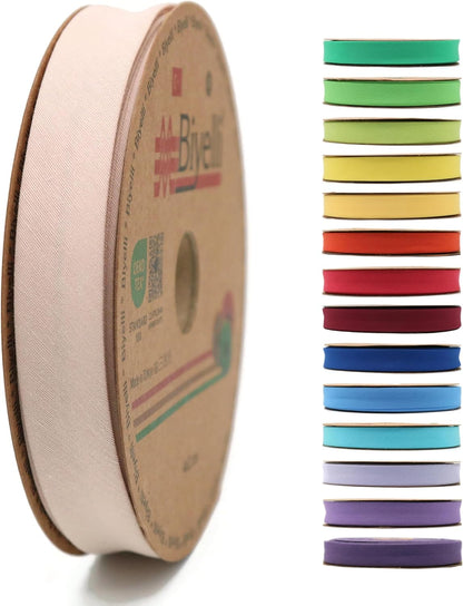 Cotton Fold Bias Tape - 3/4 Inches (20mm) Wide - 27 Yards - 65+ Colors - Single Fold Cotton Fold Bias Binding Tape for Sewing Clothing DIY (30. Tan) D30