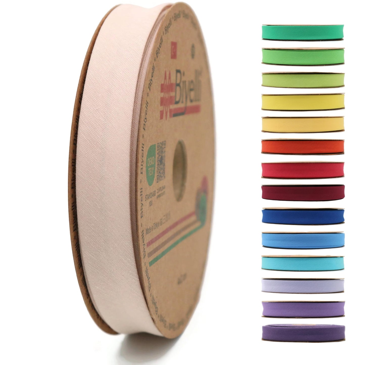 Cotton Fold Bias Binding Tape - 3/4 Inches (20mm) Wide - 27 Yards - 65+ Colors - Single Fold Cotton Fold Bias Binding Tape for Sewing Clothing DIY (03. Natural) D03