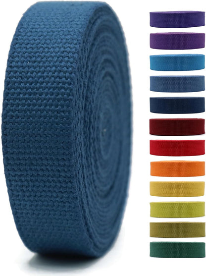 Cotton Webbing 2" &amp; 1.5'' &amp; 1" - 5 Yards - 50+ Colors -100% Natural Cotton - Turkish Woven - Heavy Duty1 Inch 1.5 Inch 2 Inch Canvas Webbing for Sewing Straps Bags Climbing Indoors Craft DIY 11445…