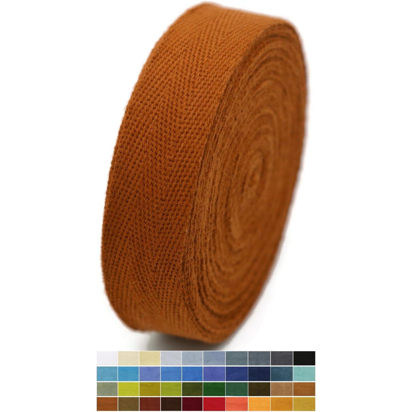 Cotton Twill Tape 1" & 1.5" & 2" - 10 Yards - 50+ Colors -%100 Natural Cotton 1 Inch 1.5 Inch 2 Inch Herringbone Bias Binding Cotton Tape Trim for Sewing Wrapping Craft DIY (Coffee) 10504
