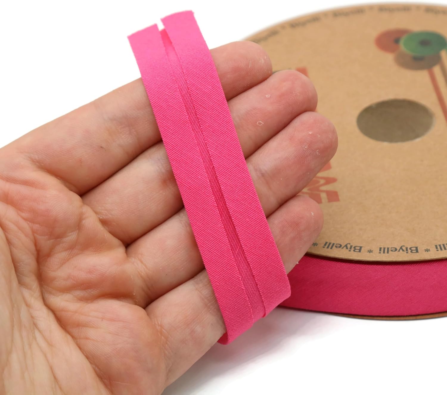 Cotton Fold Bias Tape - 3/4 Inches (20mm) Wide - 27 Yards - 65+ Colors - Single Fold Cotton Fold Bias Binding Tape for Sewing Clothing DIY (24. Fuchsia) D24