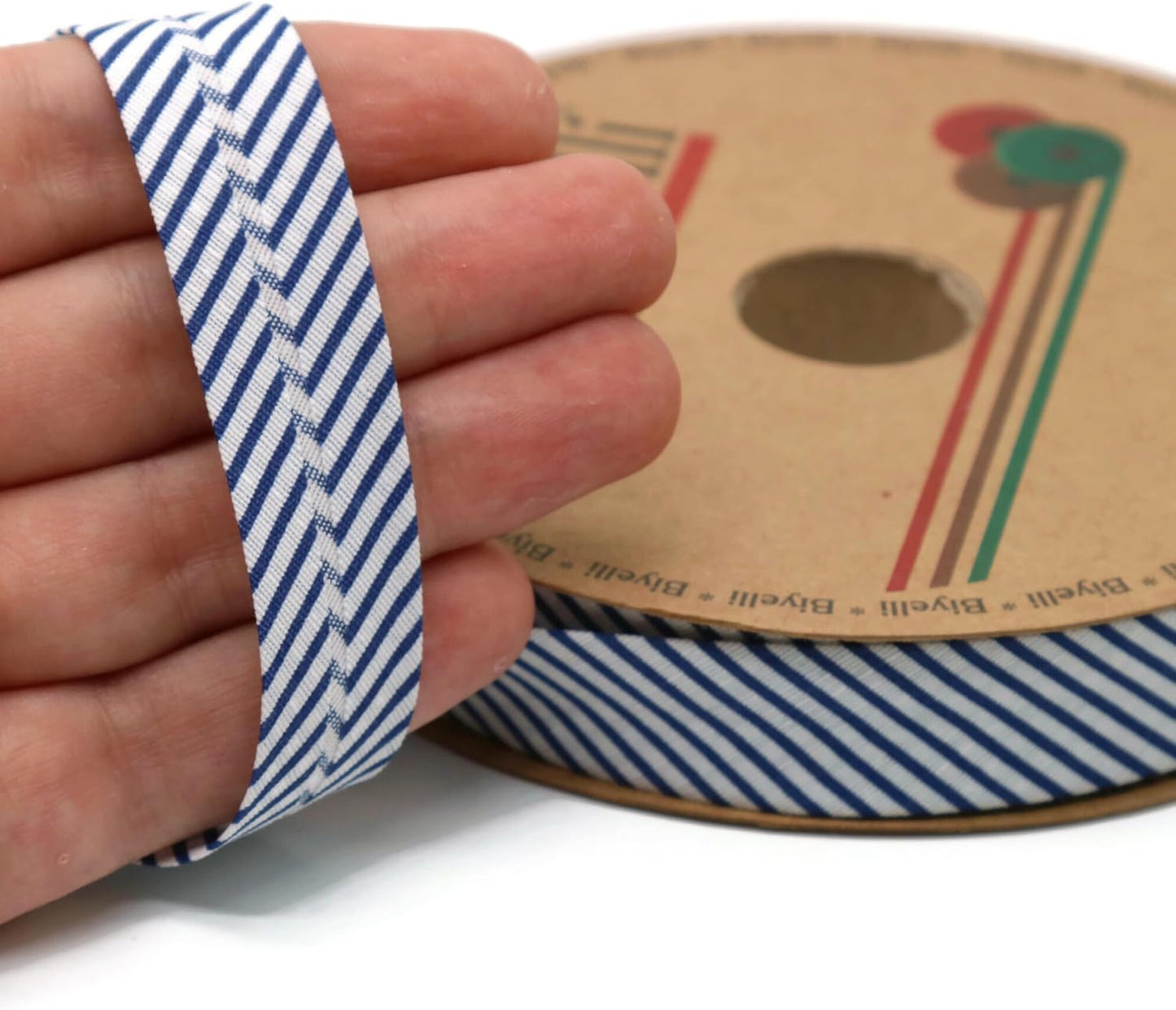 Cotton Fold Bias Binding Tape - 3/4 Inches (20mm) Wide - 27 Yards - Plaid Single Fold Cotton Fold Bias Binding Tape for Sewing Clothing DIY Dark Blue C8