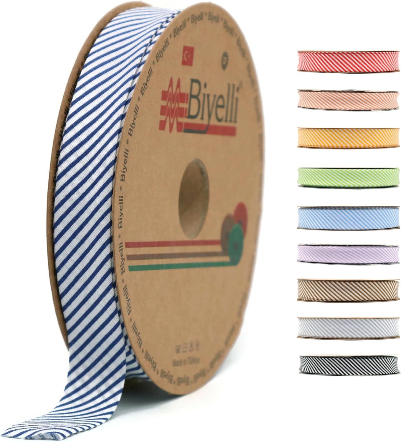 Cotton Fold Bias Binding Tape - 3/4 Inches (20mm) Wide - 27 Yards - Plaid Single Fold Cotton Fold Bias Binding Tape for Sewing Clothing DIY Dark Blue C8