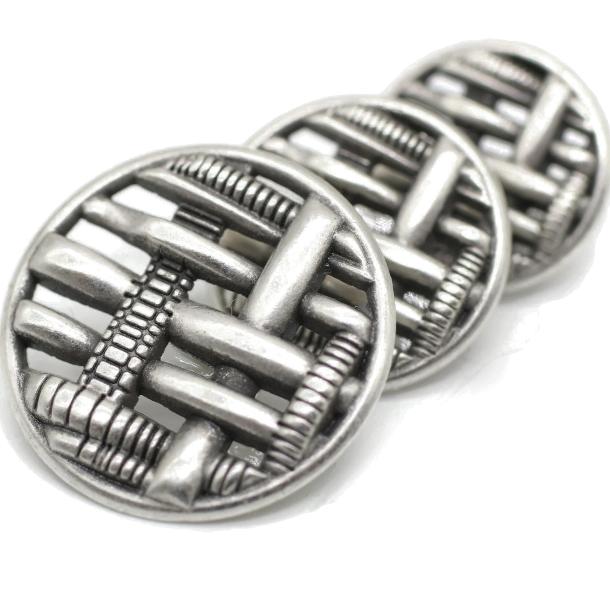 Bronze Metal Shank Buttons - 12 Pcs - 3 Size Options - Weave Round Metal Shank Buttons for Men Women Blazer Coat Uniform Shirt Suit and Jacket Sewing Craft DIY N17103