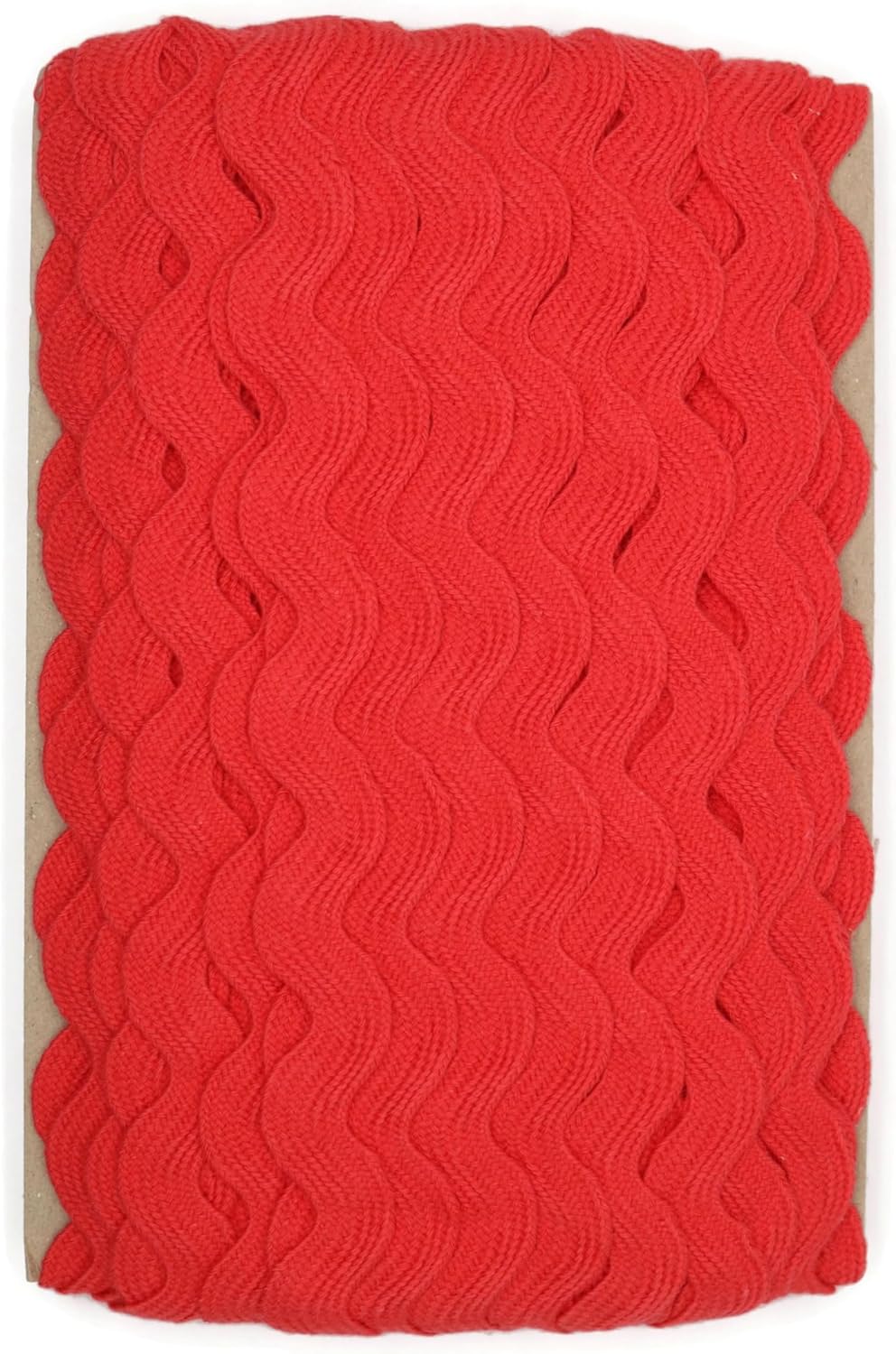 Cotton RIC Rac Trim - 3/4 Inch - 27 Yards - Wave Bending Fringe Trim Cotton Lace Ribbon RIC Rac Trim for Sewing Clothes Gift Wrapping Home Party Decoration CTR0208, Red