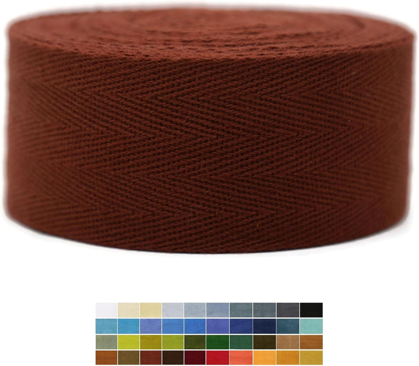 2" & 1.5" & 1.18'' & 1" Cotton Twill Tape - 10 Yards - 50+ Colors -%100 Natural Cotton 1 Inch 1.5 Inch 2 Inch Herringbone Bias Binding Cotton Tape Trim for Sewing Wrapping Craft DIY 10495 (Amber)…