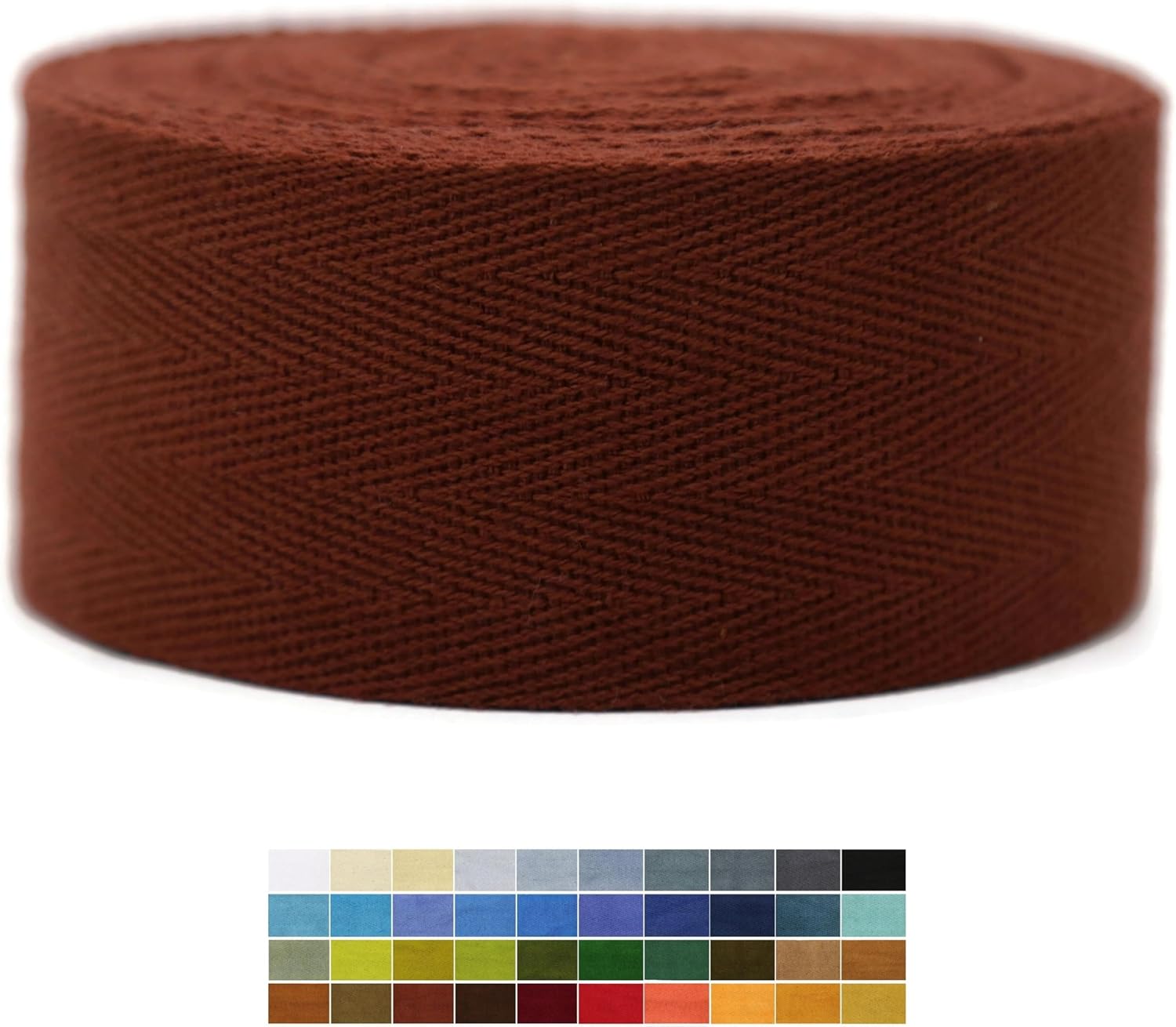 2" & 1.5" & 1.18'' & 1" Cotton Twill Tape - 10 Yards - 50+ Colors -%100 Natural Cotton 1 Inch 1.5 Inch 2 Inch Herringbone Bias Binding Cotton Tape Trim for Sewing Wrapping Craft DIY 10495 (Amber)…