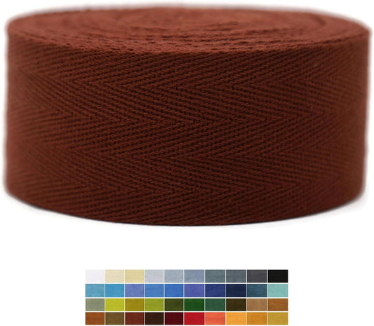 2" & 1.5" & 1.18'' & 1" Cotton Twill Tape - 10 Yards - 50+ Colors -%100 Natural Cotton 1 Inch 1.5 Inch 2 Inch Herringbone Bias Binding Cotton Tape Trim for Sewing Wrapping Craft DIY 10495 (Amber)…