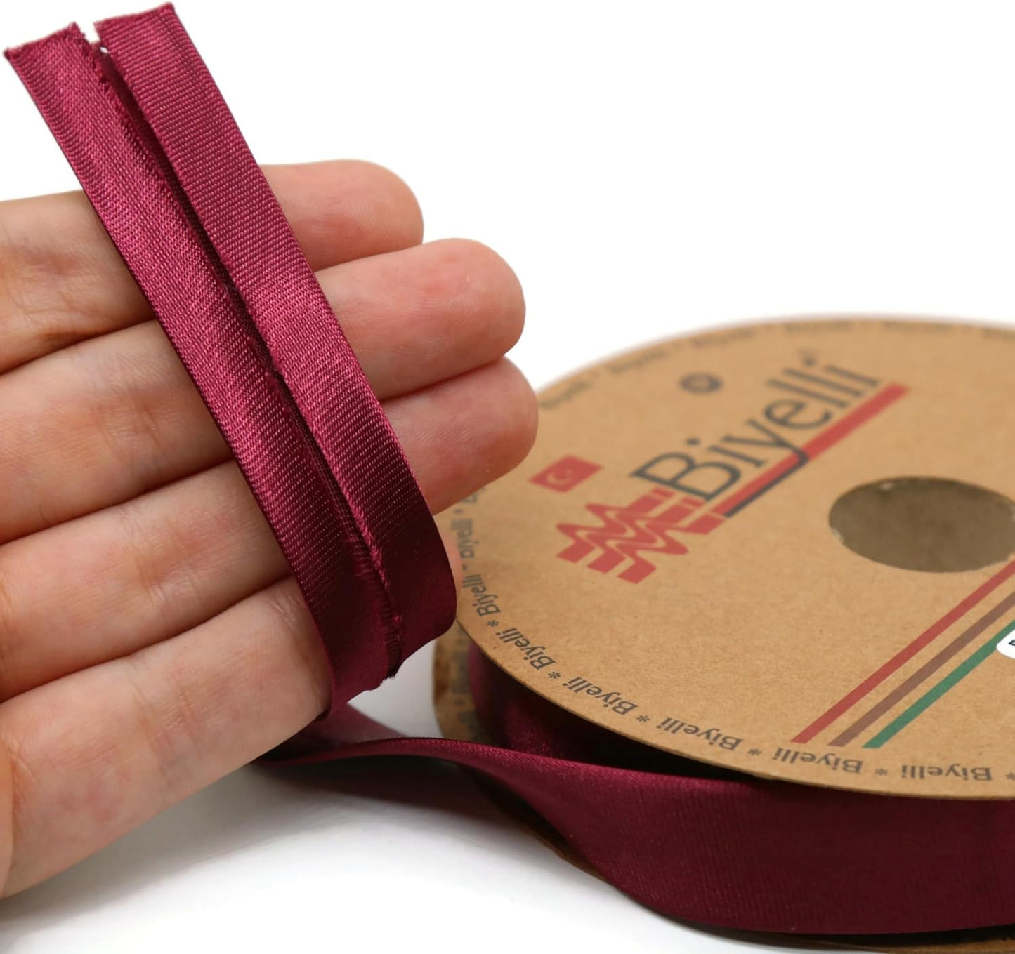 Fold Satin Bias Tape - 99+ Colors - 3/4 Inches Wide - 27 Yards - Fold Satin Binding Bias Ribbon Fabric Piping Bias Binding Tape for Sewing Clothing DIY (75. Burgundy) BYS75
