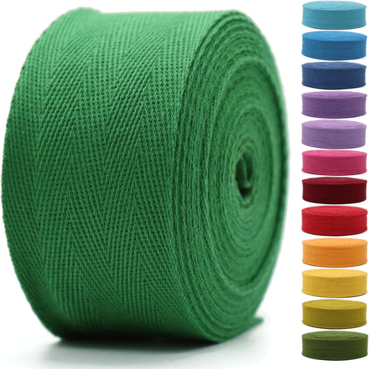 2" & 1.5" & 1.18'' & 1" Cotton Twill Tape - 10 Yards - 50+ Colors -%100 Natural 1 Inch 1.5 Inch 2 Inch Herringbone Bias Binding Cotton Tape Trim for Sewing Wrapping Craft DIY 10335