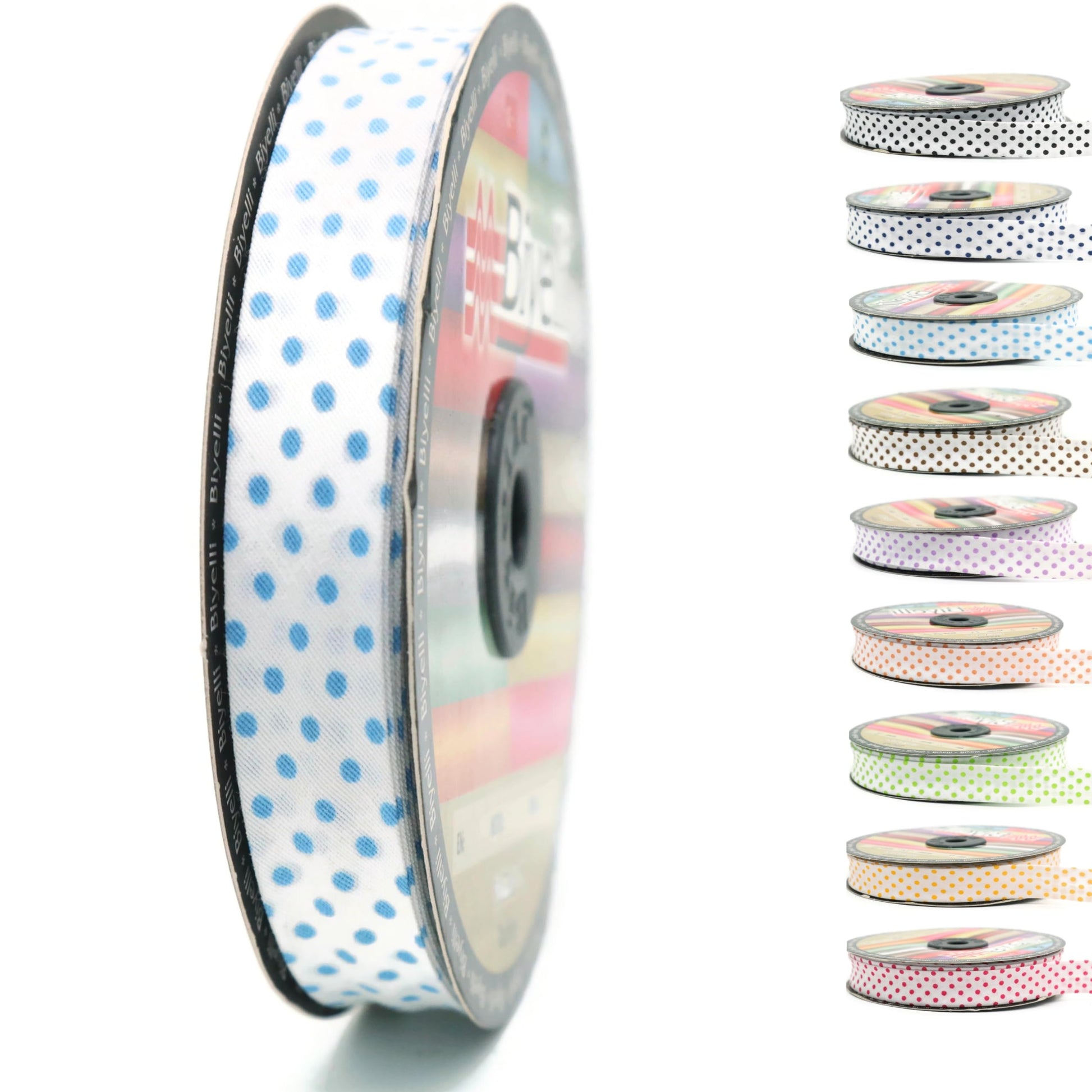 Cotton Fold Bias Binding Tape - 3/4 Inches (20mm) Wide - 27 Yards - Polka Dots Single Fold Cotton Fold Bias Binding Tape for Sewing Clothing DIY Pink B2