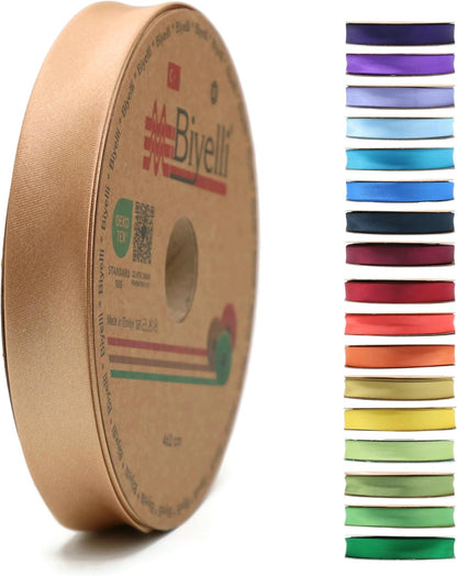 Fold Satin Bias Tape - 99+ Colors - 3/4 Inches Wide - 27 Yards - Fold Satin Binding Bias Ribbon Fabric Piping Bias Binding Tape for Sewing Clothing DIY (80. Nude) BYS80