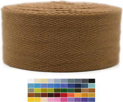 2" & 1.5" & 1.18'' & 1" Cotton Twill Tape - 10 Yards - 50+ Colors -%100 Cotton 1 Inch 1.5 Inch 2 Inch Herringbone Bias Binding Cotton Tape Trim for Sewing Wrapping Craft DIY 10455 (Ginger Spice)…