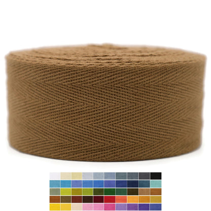 1'', 1.18'', 1.5'' & 2'' Cotton Twill Herringbone Tape - 10 Yards - 50+ Colors - 100% Natural Bias Binding Trim for Sewing, Wrapping, Craft, DIY 10202 (Flamingo)