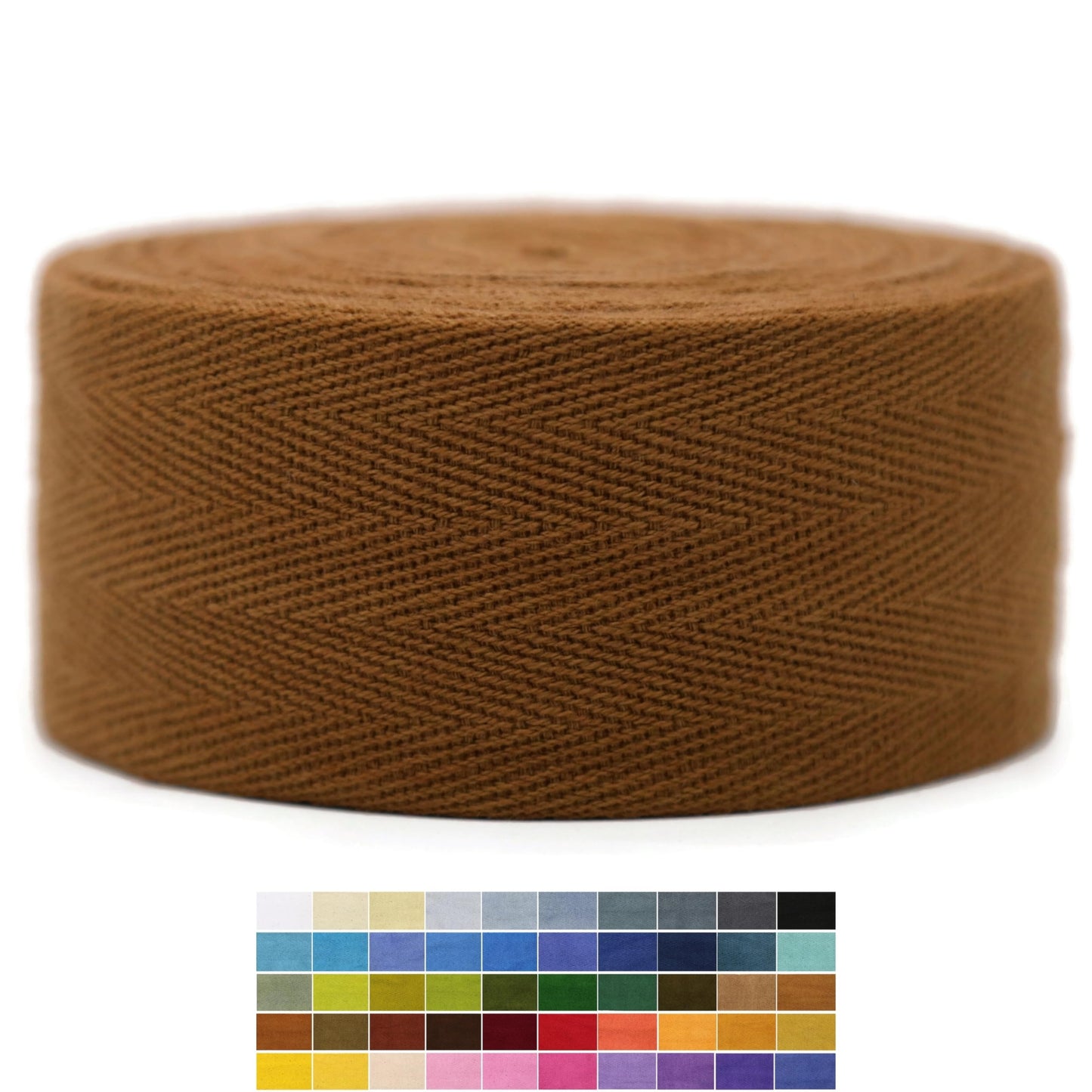 2" & 1.5" & 1.18'' & 1" Cotton Twill Tape - 10 Yards - 50+ Colors -%100 Natural Cotton 1 Inch 1.5 Inch 2 Inch Herringbone Bias Binding Cotton Tape Trim for Sewing Wrapping Craft DIY 10495 (Amber)…