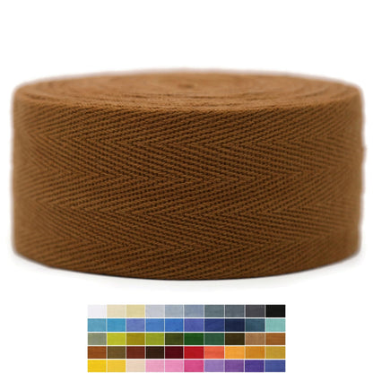 Cotton Twill Tape 2" & 1.5" & 1" - 10 Yards - 50+ Colors -%100 Natural Cotton 1 Inch 1.5 Inch 2 Inch Herringbone Bias Binding Cotton Tape Trim for Sewing Wrapping Craft DIY Black 10515