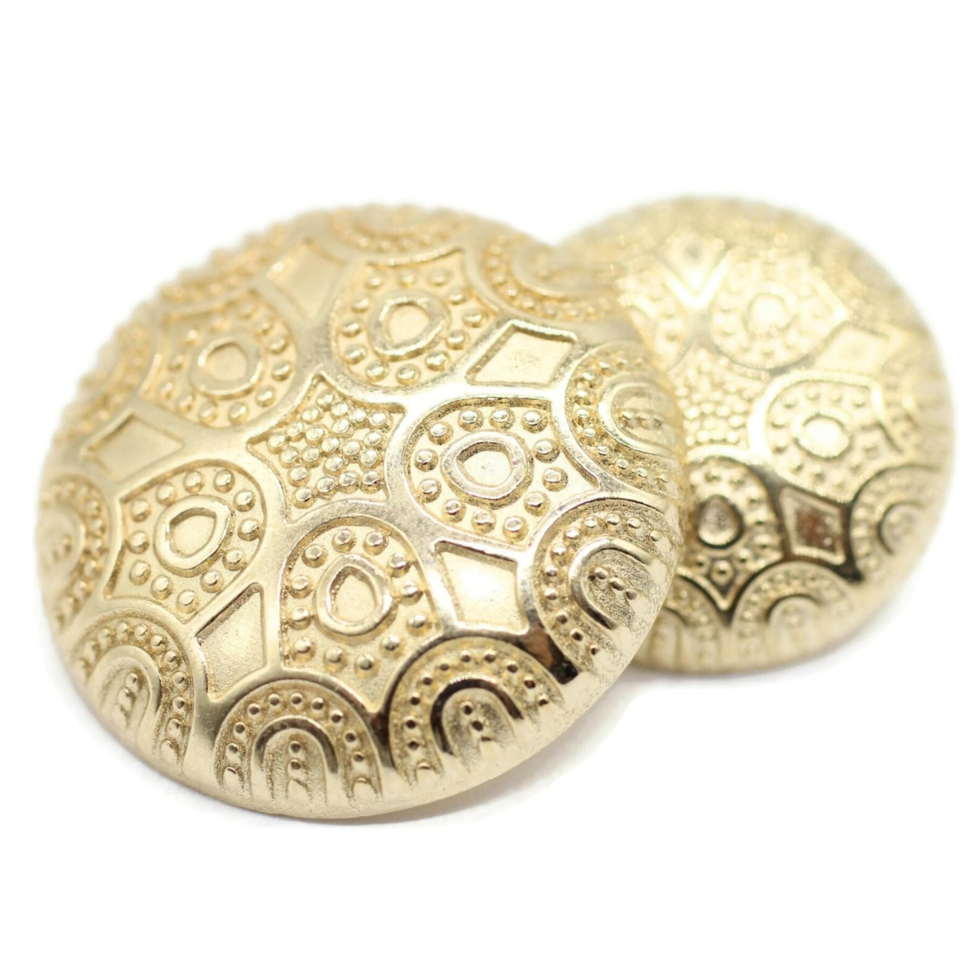 Gold Metal Shank Buttons - 12 Pcs - 2 Size Options - Luxury Floral Round Metal Shank Buttons for Men Women Blazer Coat Uniform Shirt Suit and Jacket Sewing Craft DIY N0401