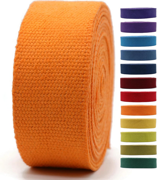 2" & 1.5'' & 1" Cotton Webbing - 5 Yards - 50+ Colors -%100 Natural Cotton - Turkish Weave - Heavy Duty 1 Inch 1.5 Inch 2 Inch Webbing for Sewing Straps Wrapping Climbing Indoors Craft DIY 11155…