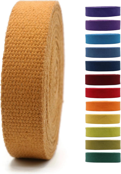 2" &amp; 1.5'' &amp; 1" Cotton Webbing - 5 Yards - 50+ Colors -100% Natural Cotton - Turkish Weave - Heavy Duty 1 Inch 1.5 Inch 2 Inch Webbing for Sewing Straps Wrapping Climbing Indoors Craft DIY 111455…