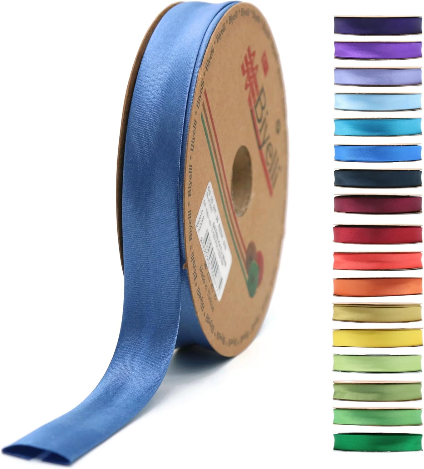 Fold Satin Bias Tape - 99+ Colors - 3/4 Inches Wide - 27 Yards - Fold Satin Binding Bias Ribbon Fabric Piping Bias Binding Tape for Sewing Clothing DIY BYS78