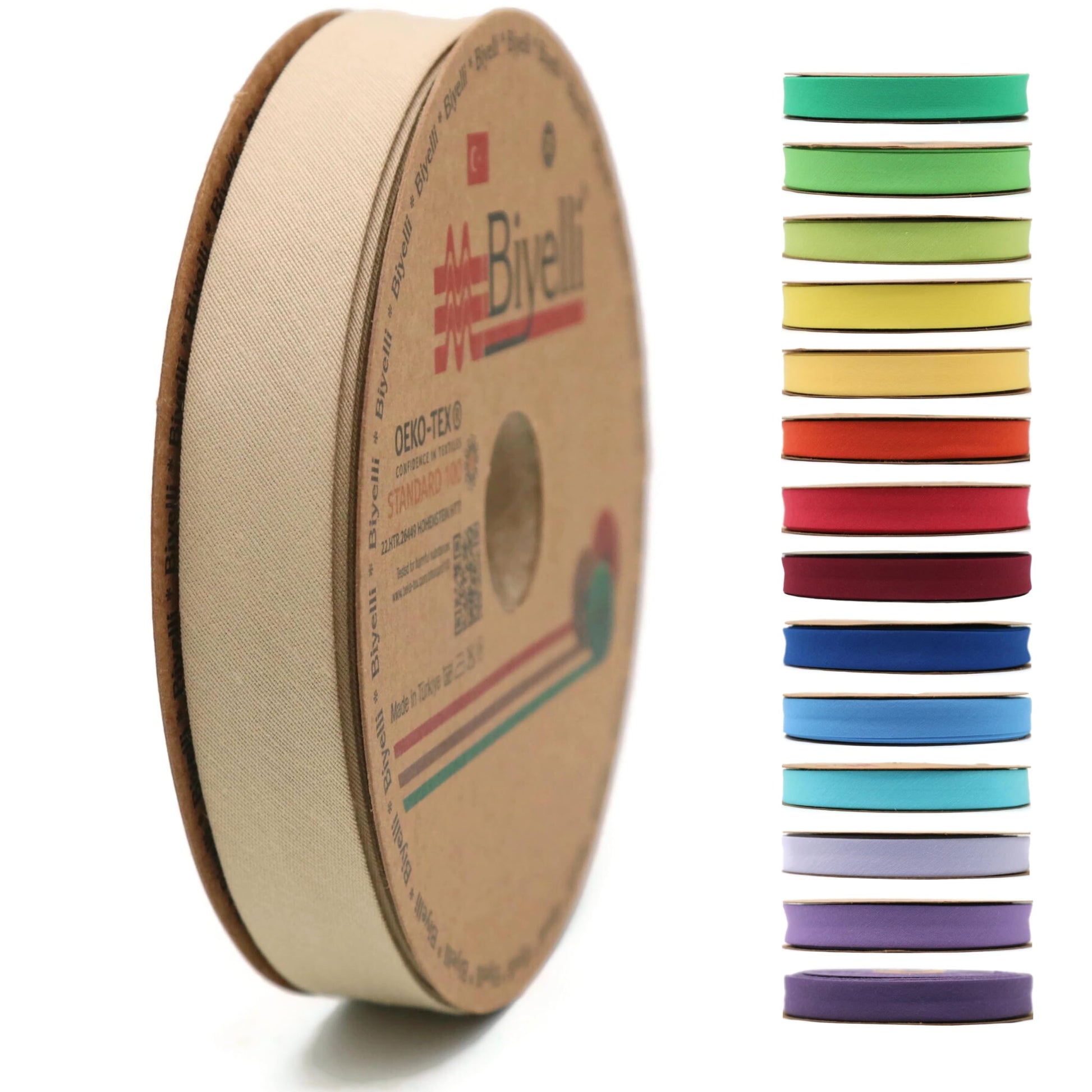Cotton Fold Bias Tape - 3/4 Inches (20mm) Wide - 27 Yards - 65+ Colors - Single Fold Cotton Fold Bias Binding Tape for Sewing Clothing DIY (29. Silver) D29