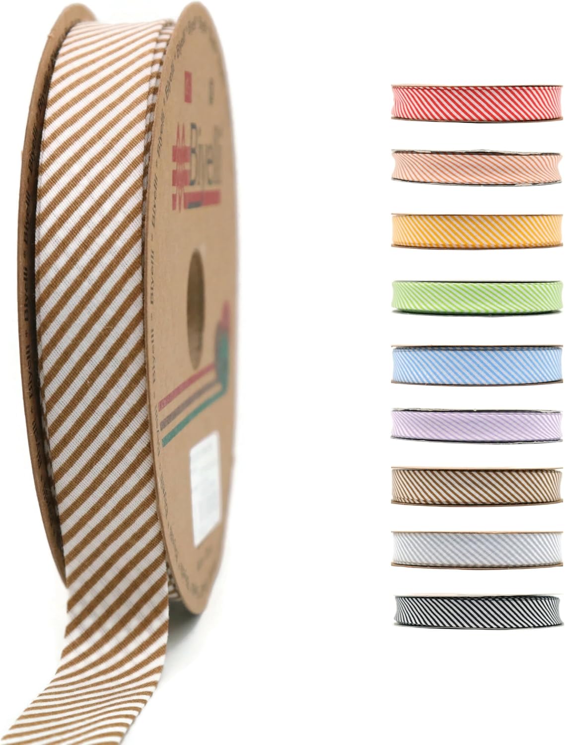 Cotton Fold Bias Binding Tape - 3/4 Inches (20mm) Wide - 27 Yards - Plaid Single Fold Cotton Fold Bias Binding Tape for Sewing Clothing DIY Brown C9