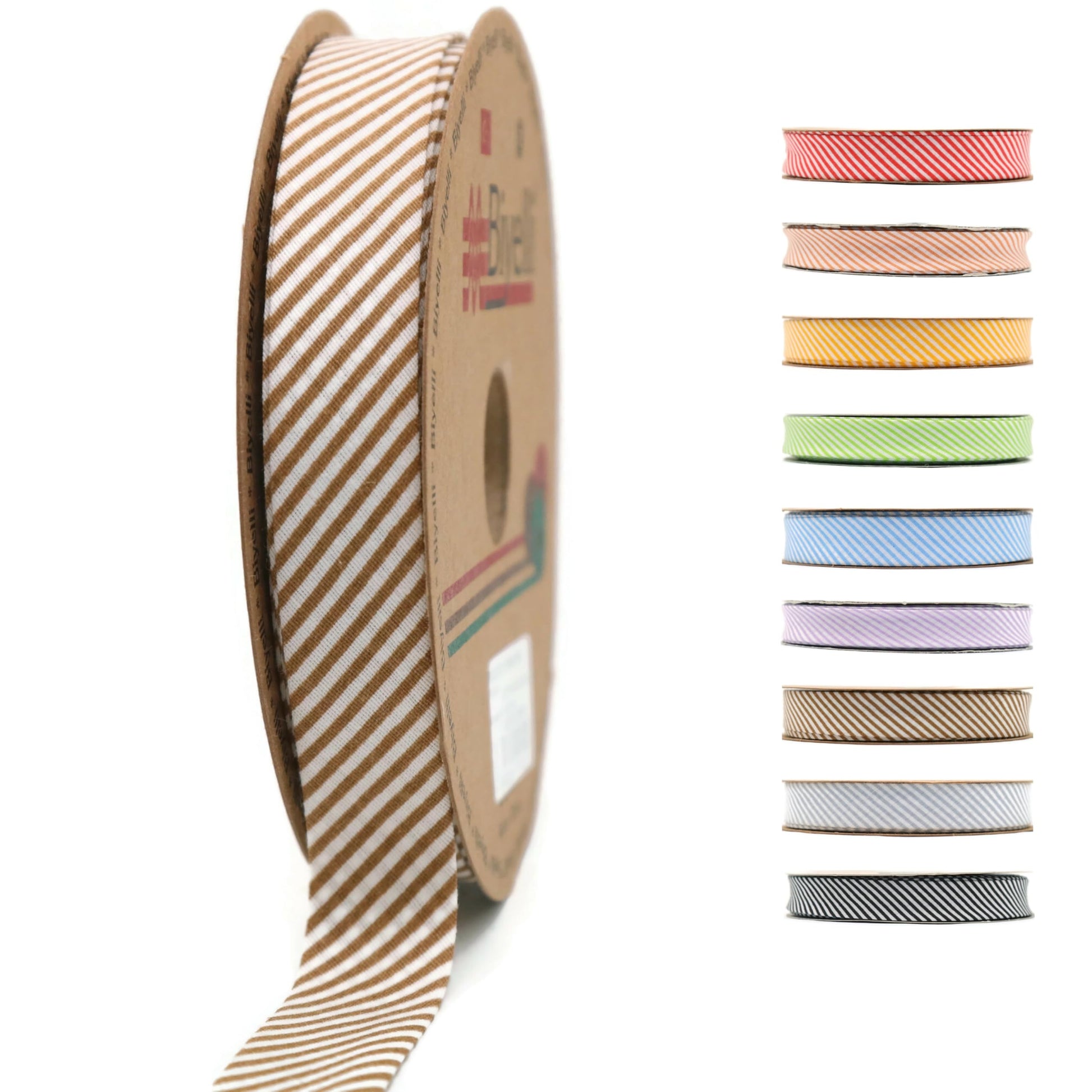 Cotton Fold Bias Binding Tape - 3/4 Inches (20mm) Wide - 27 Yards - Plaid Single Fold Cotton Fold Bias Binding Tape for Sewing Clothing DIY Brown C9