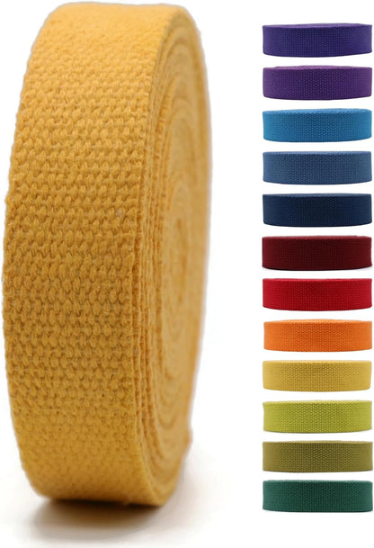 2" &amp; 1.5'' &amp; 1" Cotton Webbing - 5 Yards - 50+ Colors -100% Natural Cotton - Turkish Woven - Heavy Duty 1 Inch 1.5 Inch 2 Inch Webbing for Sewing Straps Bag Climbing Indoors Craft DIY 11125…