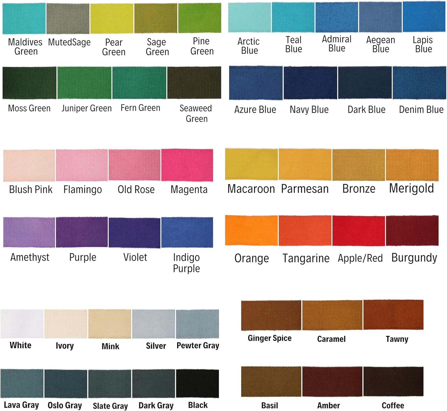 2" & 1.5'' & 1" Cotton Webbing - 5 Yards - 50+ Colors -%100 Natural Cotton - Turkish Woven - Heavy Duty1 Inch 1.5 Inch 2 Inch Canvas Webbing for Sewing Straps Bags Climbing Indoors Craft DIY 11505…