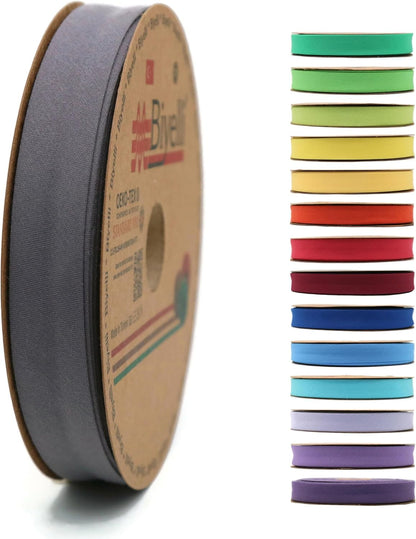 Cotton Fold Bias Tape - 3/4 Inches (20mm) Wide - 27 Yards - 65+ Colors - Single Fold Cotton Fold Bias Binding Tape for Sewing Clothing DIY (23. Steel Gray) D23