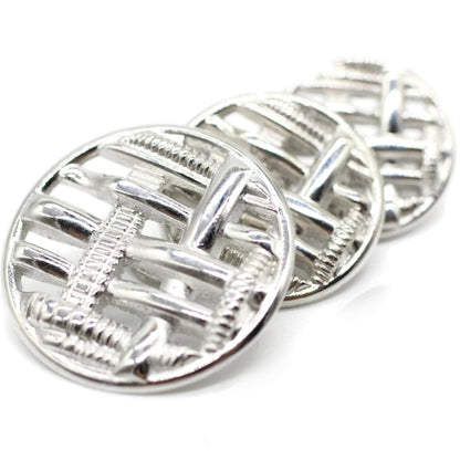 Silver Metal Shank Buttons - 12 Pcs - 3 Size Options - Weave Round Metal Shank Buttons for Men Women Blazer Coat Uniform Shirt Suit and Jacket Sewing Craft DIY N7401