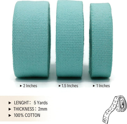 Cotton Webbing 2" & 1.5'' & 1" - 5 Yards - 50+ Colors -%100 Natural Cotton - Turkish Woven - Heavy 1 Inch 1.5 Inch 2 Inch Canvas Webbing for Sewing Straps Bags Climbing Indoors Craft DIY 11365…