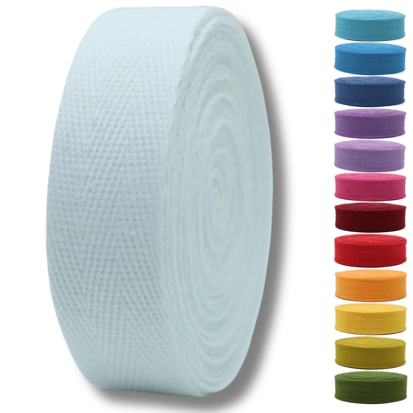 2" & 1.5" & 1.18'' & 1" Cotton Twill Tape - 10 Yards - 50+ Colors -%100 Natural Cotton 1 Inch 1.5 Inch 2 Inch Herringbone Bias Binding Cotton Tape Trim for Sewing Wrapping Craft DIY 10324 (MossGreen)…