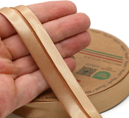 Fold Satin Bias Tape - 99+ Colors - 3/4 Inches Wide - 27 Yards - Fold Satin Binding Bias Ribbon Fabric Piping Bias Binding Tape for Sewing Clothing DIY (80. Nude) BYS80