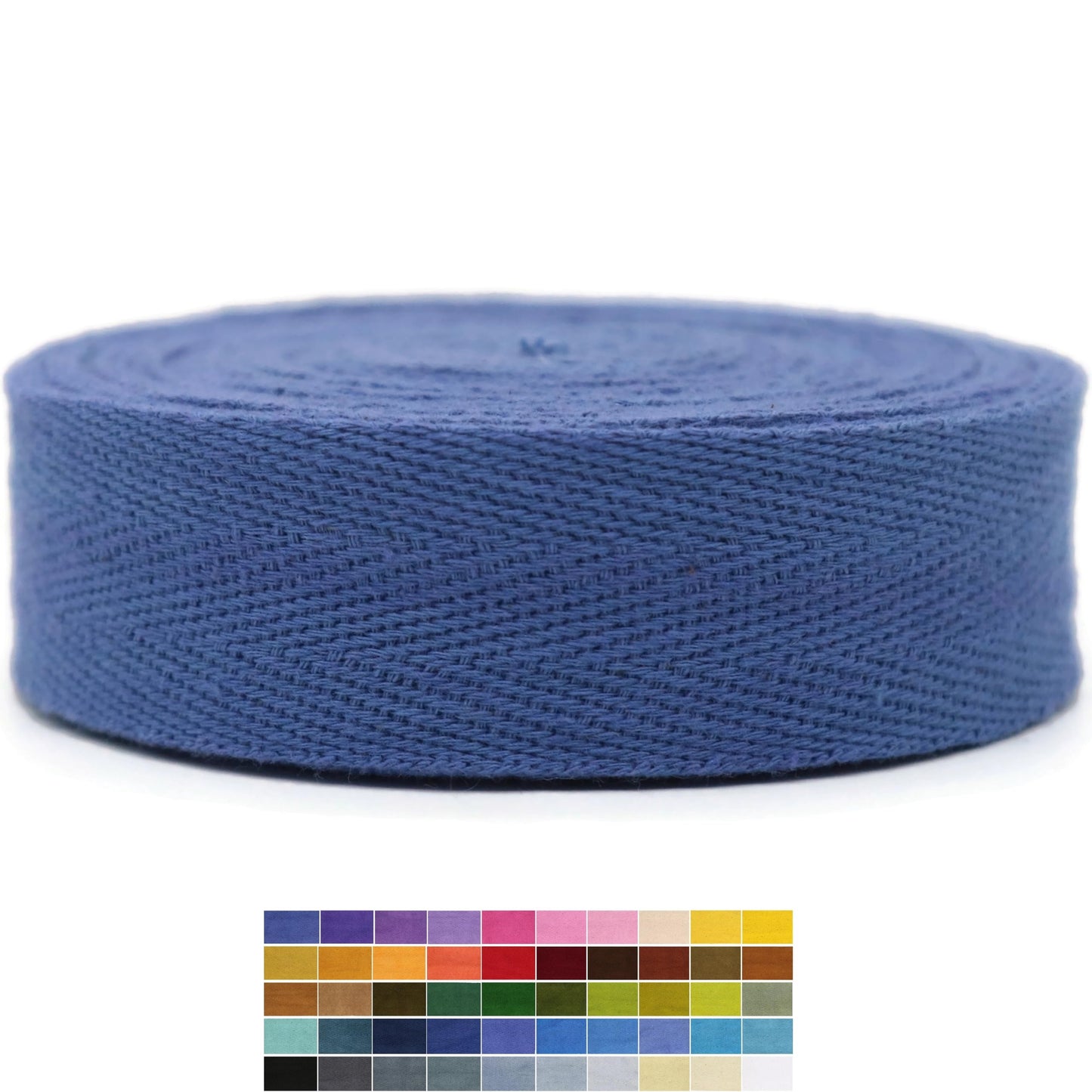 2" & 1.5" & 1.18'' & 1" Cotton Twill Tape - 10 Yards - 50+ Colors -%100 Natural Cotton 1 Inch 1.5 Inch 2 Inch Herringbone Bias Binding Cotton Tape Trim for Sewing Wrapping Craft DIY 10445 (DenimBlue)…
