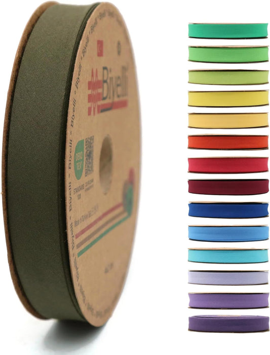 Cotton Fold Bias Tape - 3/4 Inches (20mm) Wide - 27 Yards - 65+ Colors - Single Fold Cotton Fold Bias Binding Tape for Sewing Clothing DIY (30. Tan) D14