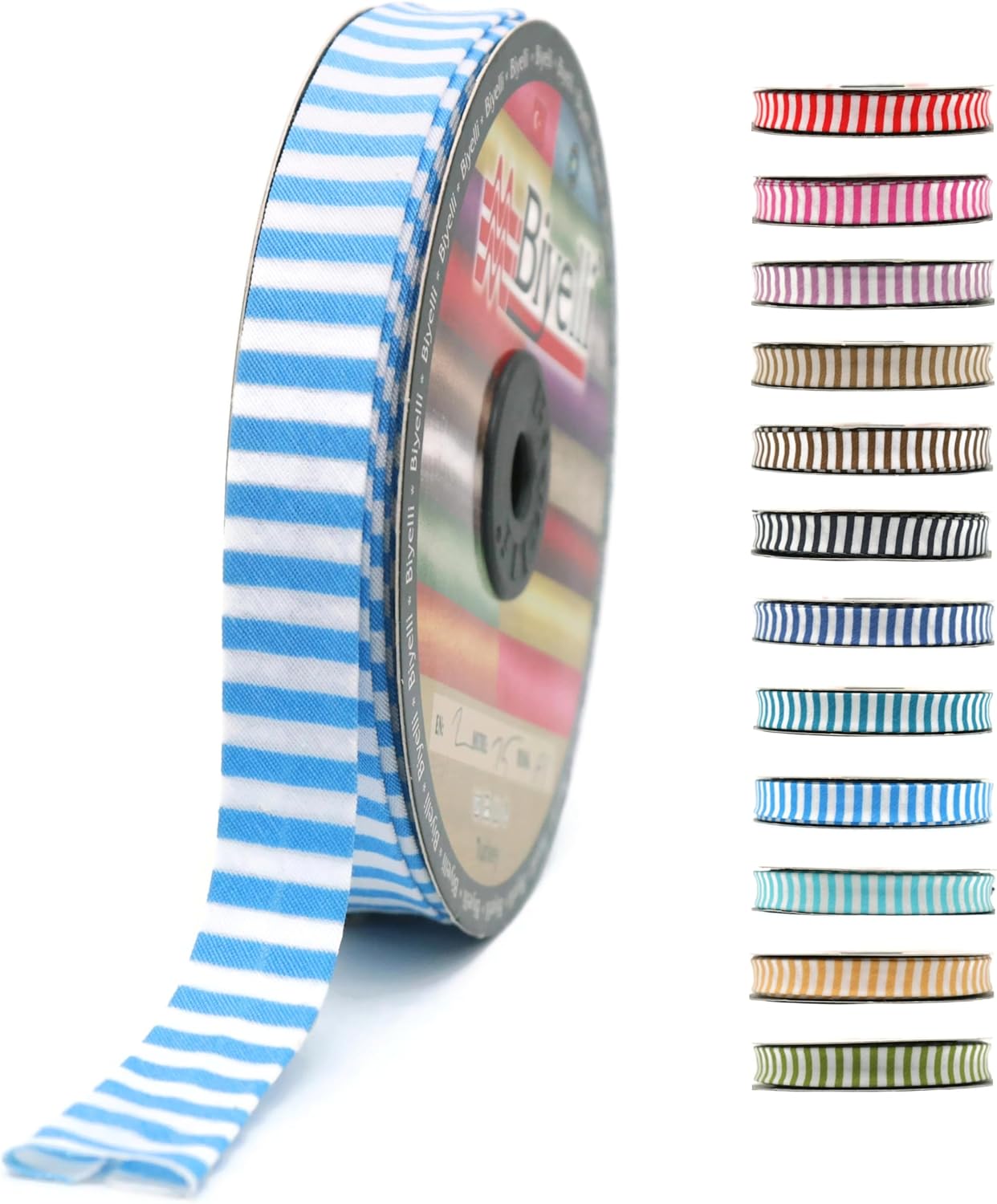 Cotton Fold Bias Binding Tape - 3/4 Inches (20mm) Wide - 27 Yards - Plaid Single Fold Cotton Fold Bias Binding Tape for Sewing Clothing DIY Blue F1