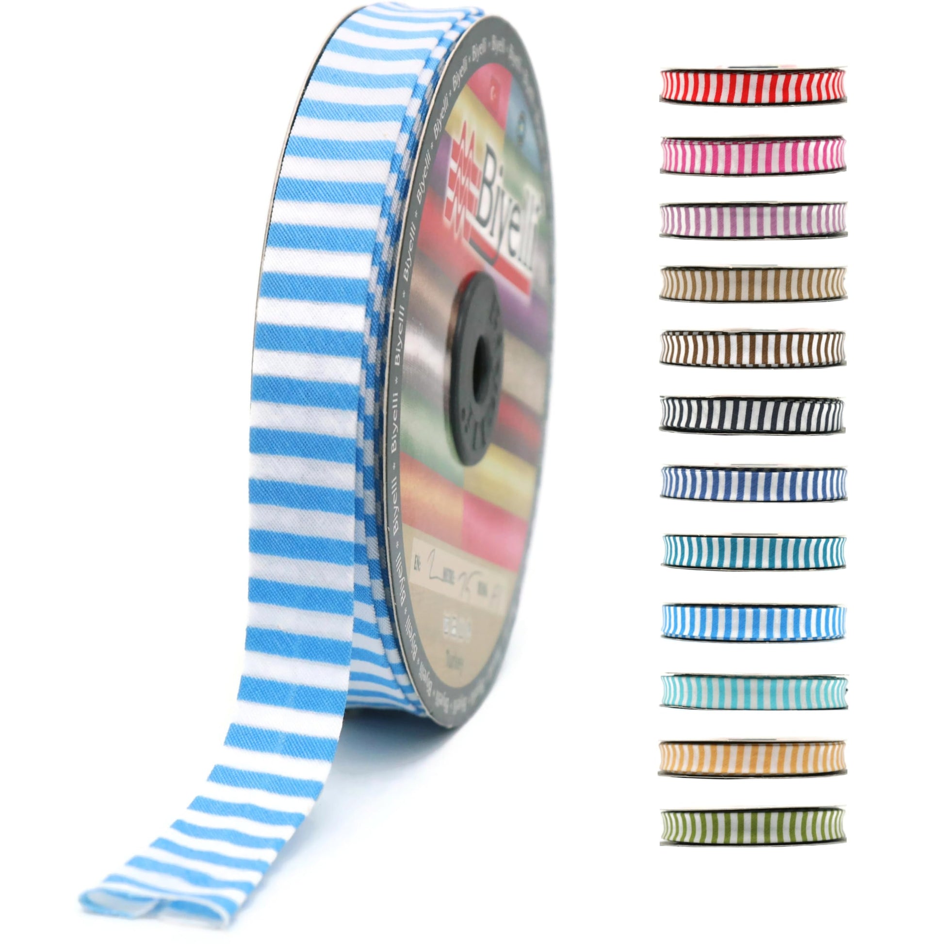 Cotton Fold Bias Binding Tape - 3/4 Inches (20mm) Wide - 27 Yards - Plaid Single Fold Cotton Fold Bias Binding Tape for Sewing Clothing DIY Blue F1
