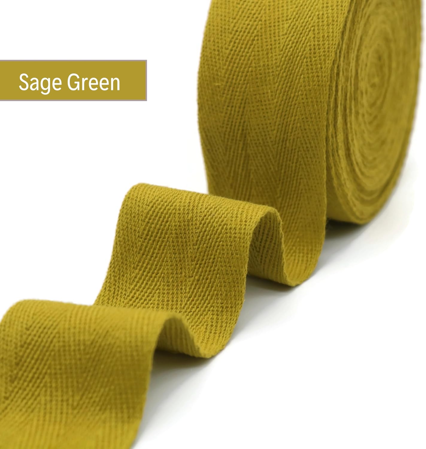 2" & 1.5" & 1.18'' & 1" Cotton Twill Tape - 10 Yards - 50+ Colors -%100 Natural Cotton 1 Inch 1.5 Inch 2 Inch Herringbone Bias Binding Cotton Tape Trim for Sewing Wrapping Craft DIY 10305(SageGreen)…