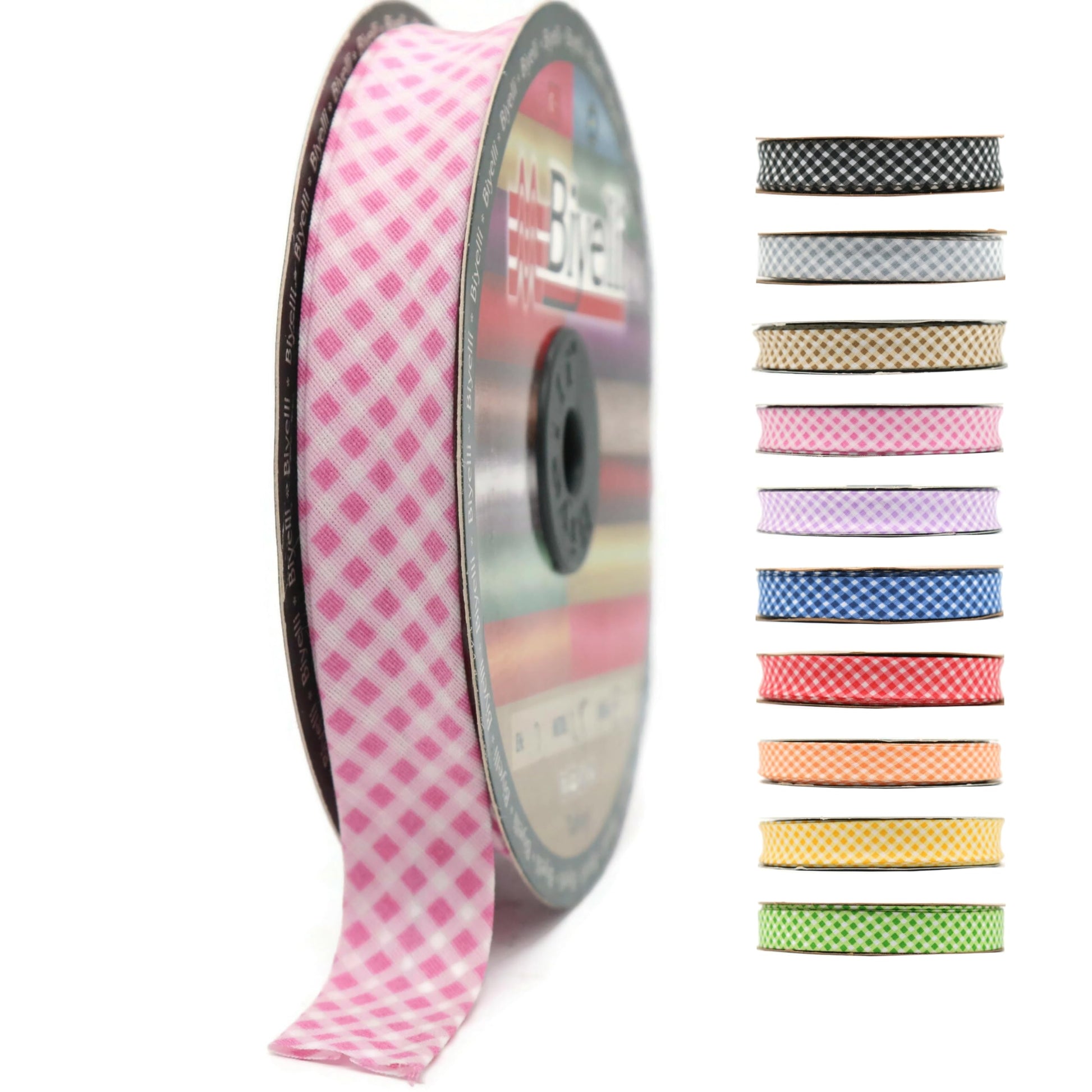 Cotton Fold Bias Binding Tape - 3/4 Inches (20mm) Wide - 27 Yards - Plaid Single Fold Cotton Fold Bias Binding Tape for Sewing Clothing DIY Blue E1